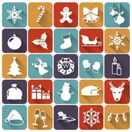 Christmas flat icons Vector illustration