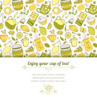 Tea and sweets vector background N8