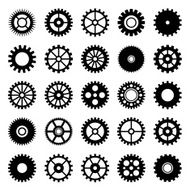 Gear wheel icons set 1