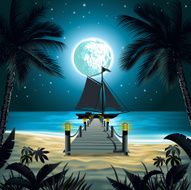 Tropical beach with palm trees N3