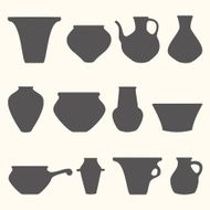 vector set of tableware silhouette decorative illustration