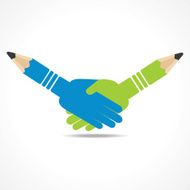 Businessman handshake background with pencil N2