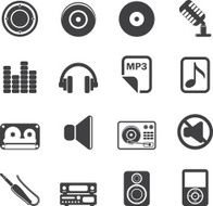 Silhouette Music and sound icons N5