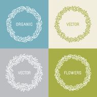 Vector floral wreaths and linear borders