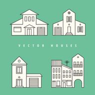 Houses set Isolated elements for design N3