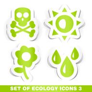 Set of Ecology Paper Icons 3