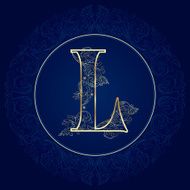 Vintage floral alphabet letter L