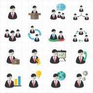 Business man and management icons