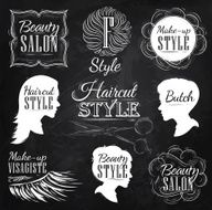 Set Beauty salon icons chalk N2