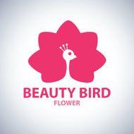 Beauty bird flower symbol icon N2