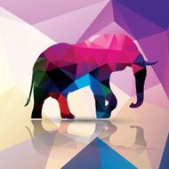 Geometric polygonal elephant pattern design vector illustration