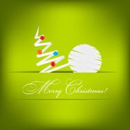 Vector Paper card with Christmas tree N2