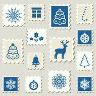 Christmass decoration postal stamps set