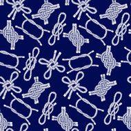 Seamless pattern with marine knots on a blue background
