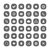 Flat rounded square icons
