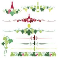 Grapes and wine Ornaments Set