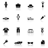 Icons set man accessories