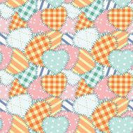 Patchwork seamless pattern with hearts