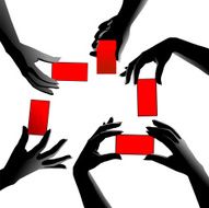 Hands with cards