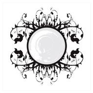 Vector floral background and frame N5
