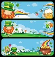 St Patrick&#039;s Day cartoon banners