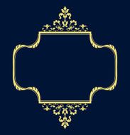 Golden Vintage floral frame