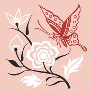 fancy butterfly and stylish chrysanthemum