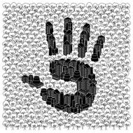 Save the forests concept Hand print