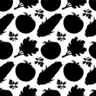 Seamless pattern with silhouettes vegetables N30