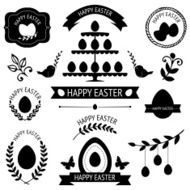 Vector collection of black retro icons