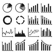Infographic icons - charts and graphs N2