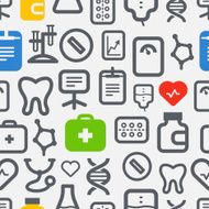 Seamless background of healthcare icons collection N2