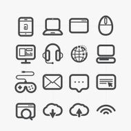 Different web icons set with rounded corners