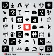 Vector travel icons N3