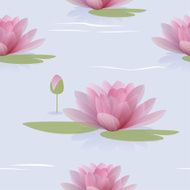 Seamless pattern with waterlilies