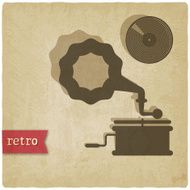 old background with gramophone and record