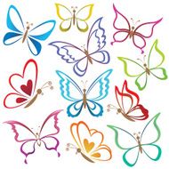 Set abstract butterflies N2