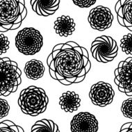 Monochrome floral seamless pattern N5