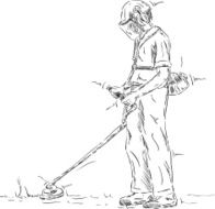 Man Cutting Grass N3