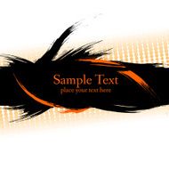 Black ink grunge banner with orange