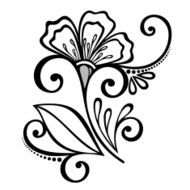 Beautiful Decorative Flower with Leaves (Vector) N65
