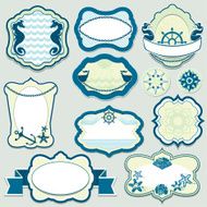 Set of design elements - marine themes frames