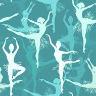 Seamless background of snowflake ballet dancers N2