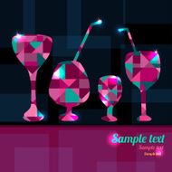 Cocktails and wineglass N3