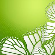Abstract green background with butterfly