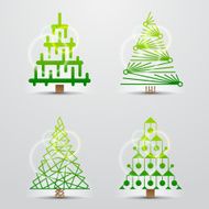 Christmas trees Set of vector symbols (icons signs) N3