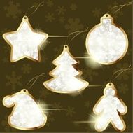 Collection of golden winter labels