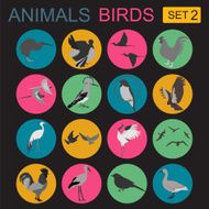Birds icon set Vector flat style N3