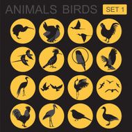 Birds icon set Vector flat style N4
