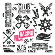 Car racing badges in retro style N2